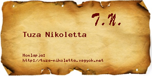 Tuza Nikoletta névjegykártya
